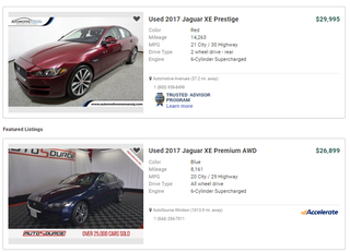 Illustration for article titled NPorCPs? I found the 4 cheapest XE 35Ts in the country -all a year old, less than $30K, less than 30K Miles